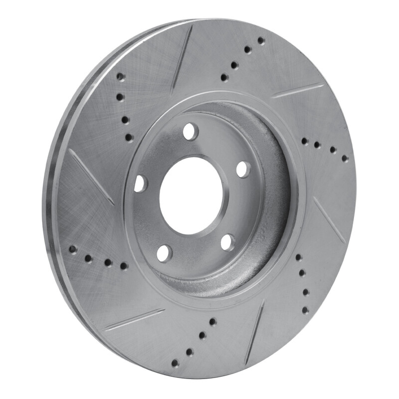Chevrolet HHR Brake Rotor (1) - Front Right - R1 Concepts - Drilled & Slotted - Silver - `04-`12